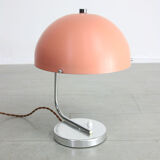 Mid-century pink sphere table lamp