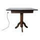 Old pedestal table with oak legs and marble top