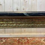 Louis XVI style coffee table in gilded brass and marble