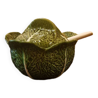 Old “cabbage” tureen with ladle.
