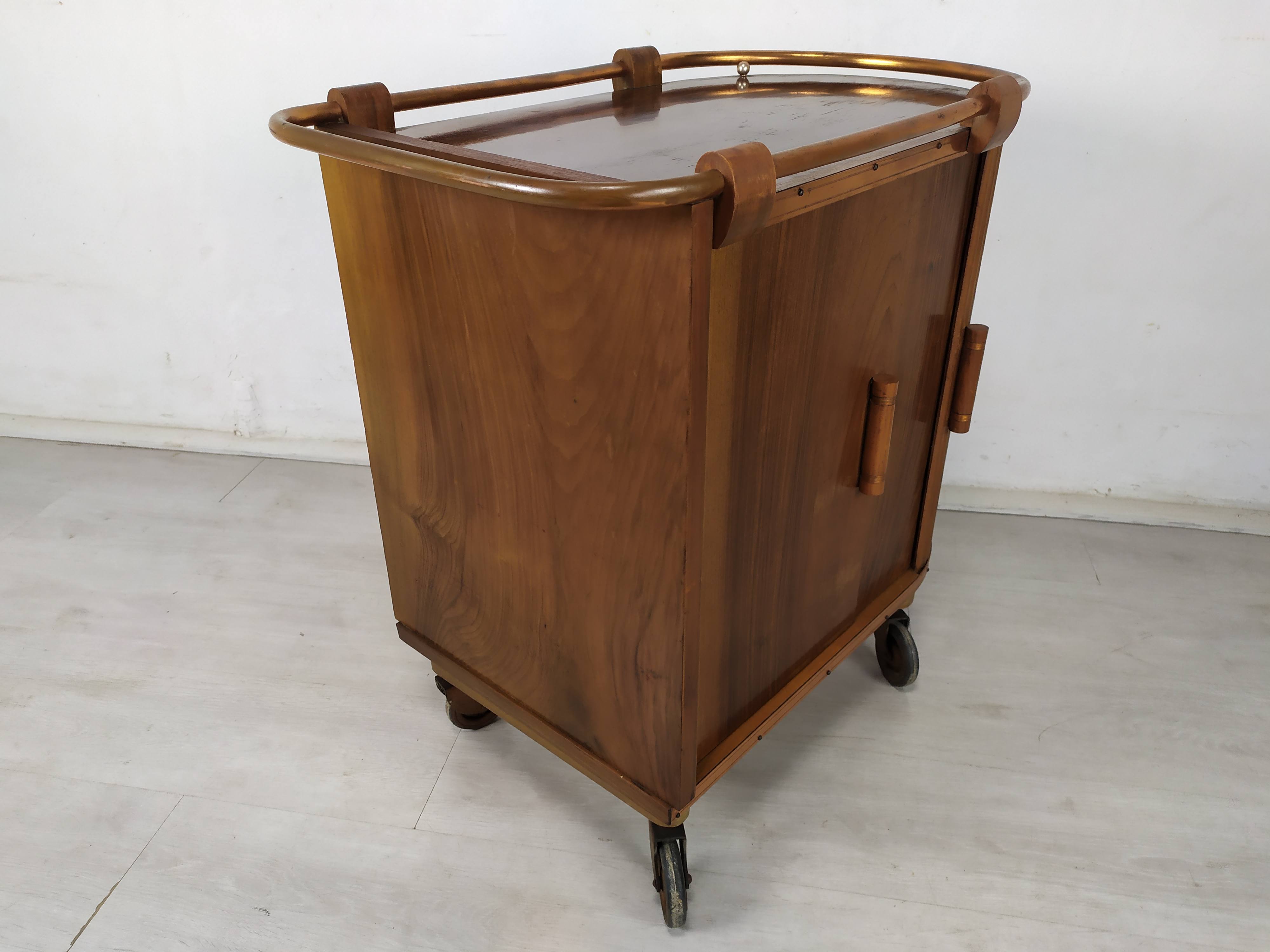 Rolling service art deco bar