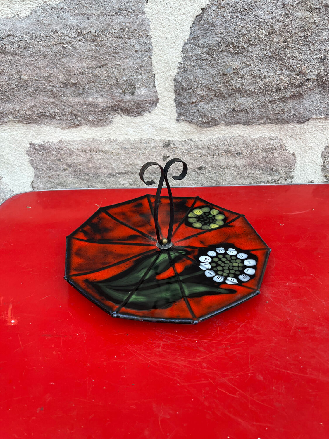 Plateau forme de palette de peintre Vallauris