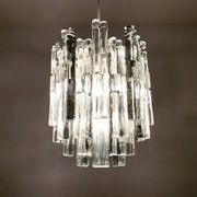Chandelier en verre de glace autrichien par J.T. Kalmar
