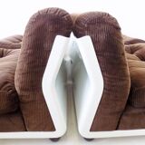 Set of 4 brown Amanta lounge chairs by Mario Bellini for C&B Italia