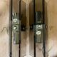 Pair of 70s smoked glass wall lights