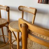 Canework and bentwood bar stools