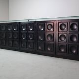 Black brutalist sideboard by Frans Defour, Belgium 1970's