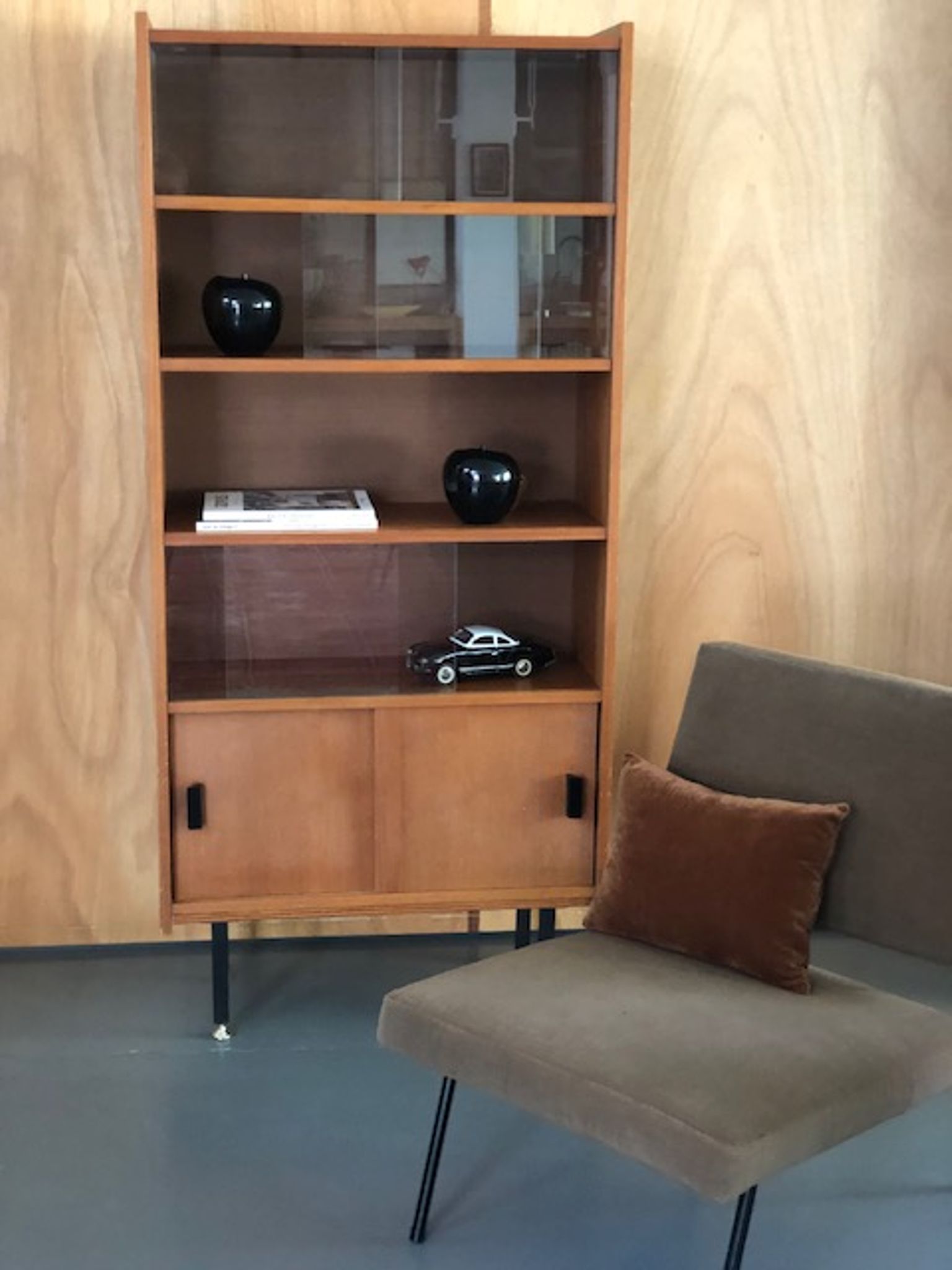 Bibliothèque vitrine années 70