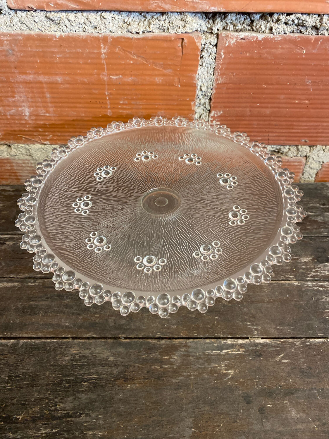 MASSERINI BAROCCO Fruit Bowl Molded Glass Vintage Beaded Row #D