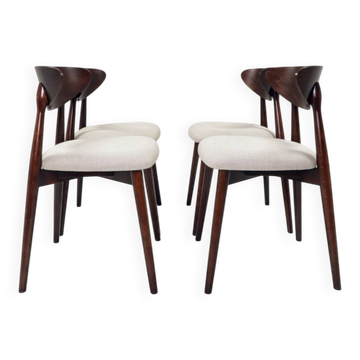 Set of 8 dining chairs with heritage chevron pattern.