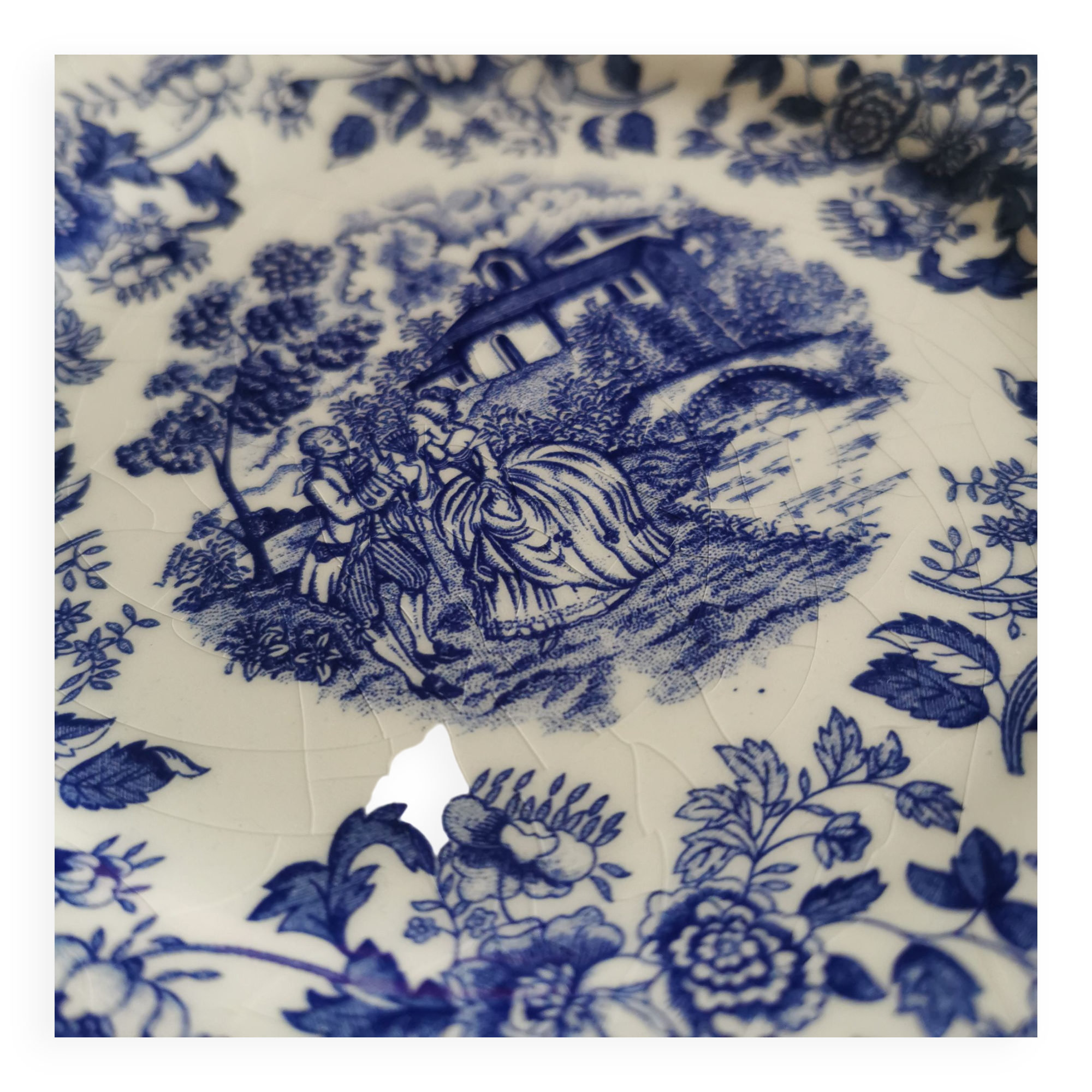 Antique Ironstone Tableware ceramic dessert plate. Patented design