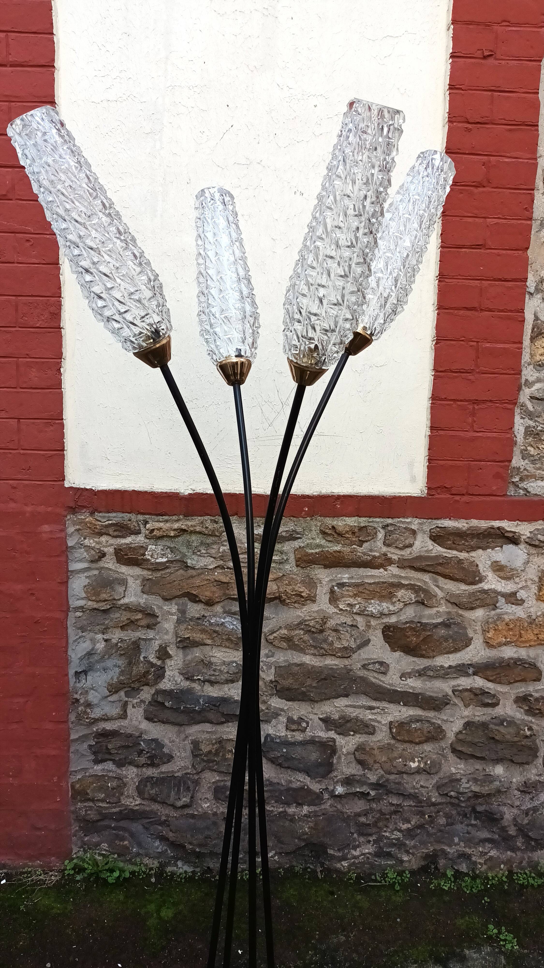 Four-light floor lamp from the Lunel house, 1950s.