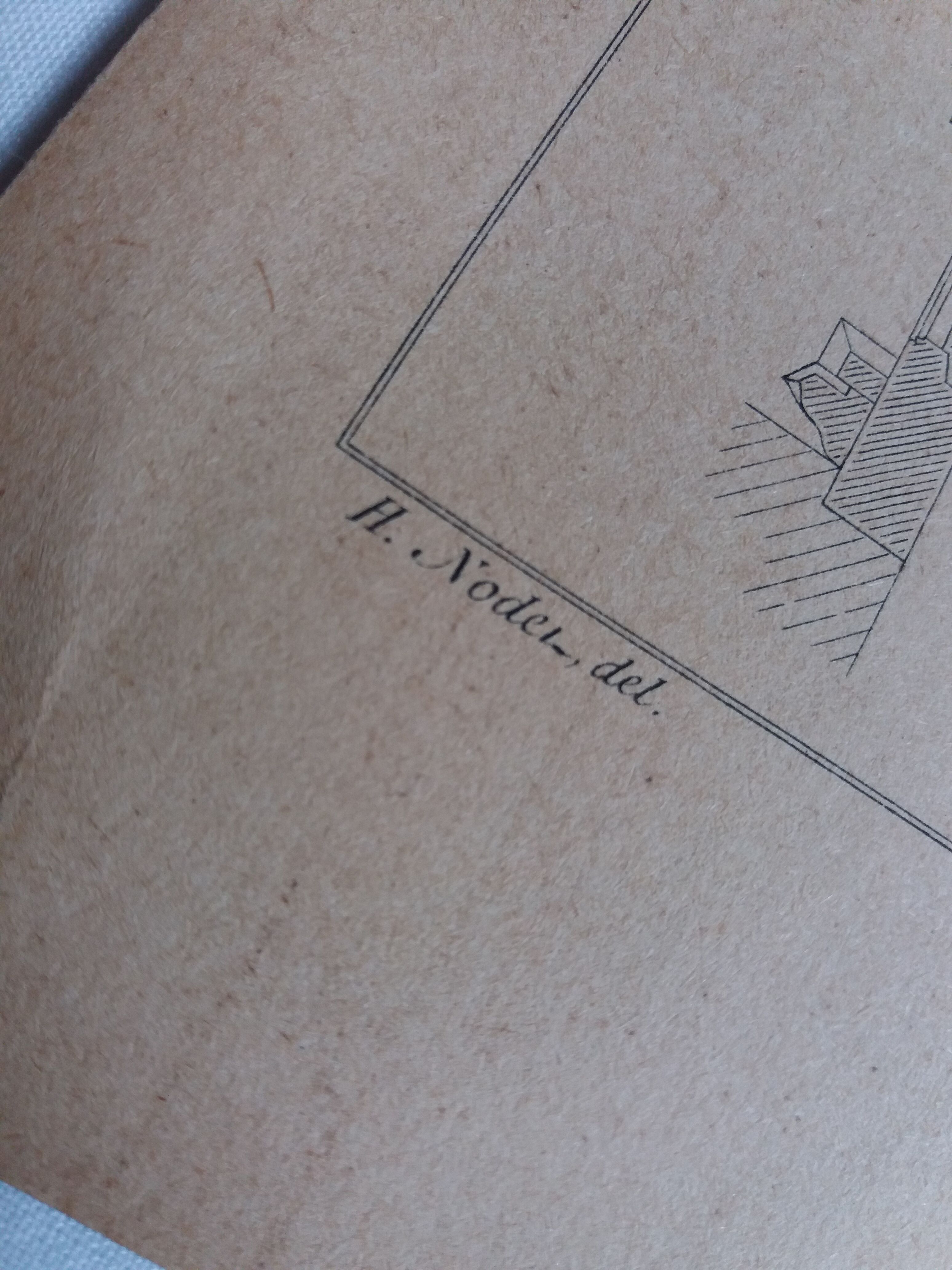 Ancient lithograph architecture detail of the porch of a church