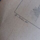 Ancient lithograph architecture detail of the porch of a church