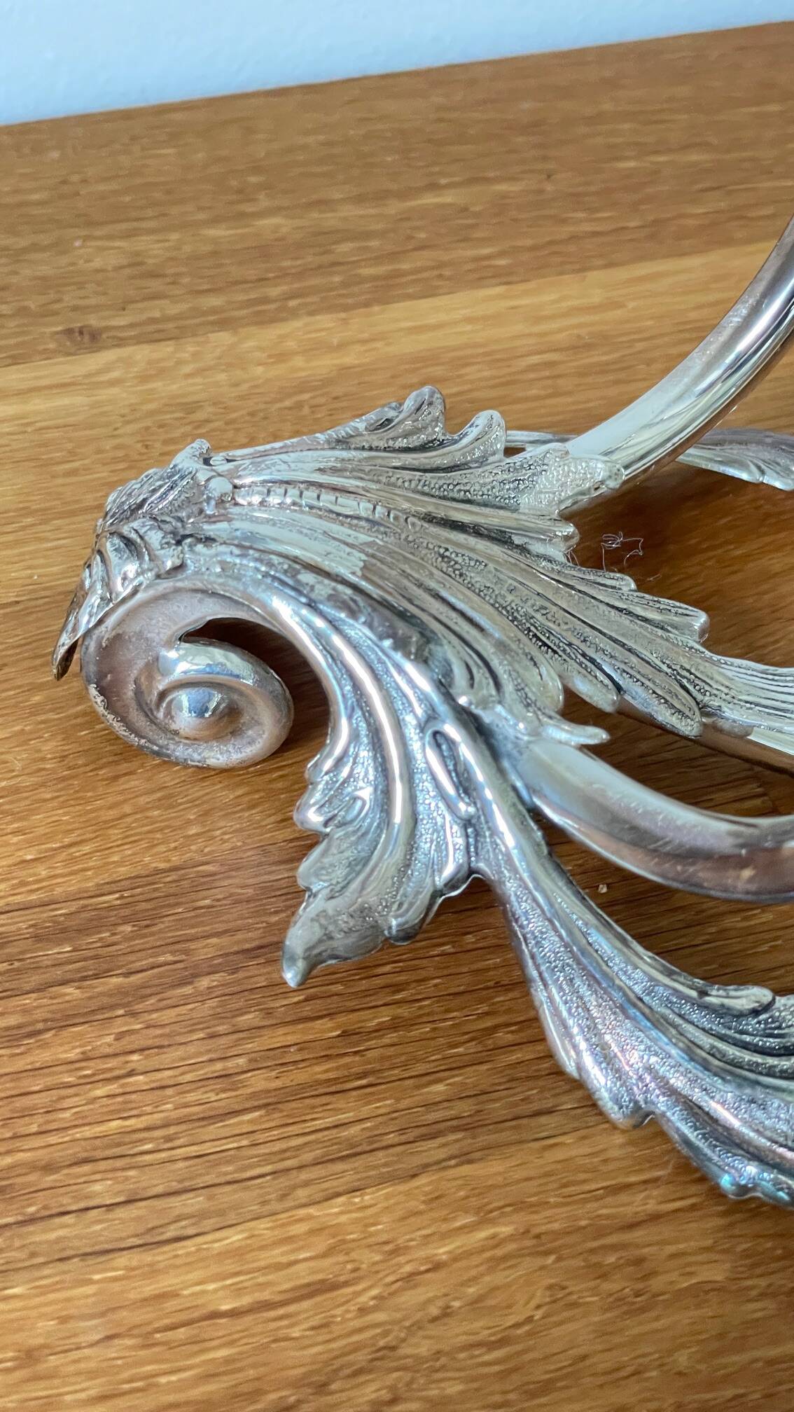 CANDLE HOLDER 3 Lights METAL Patinated Chrome