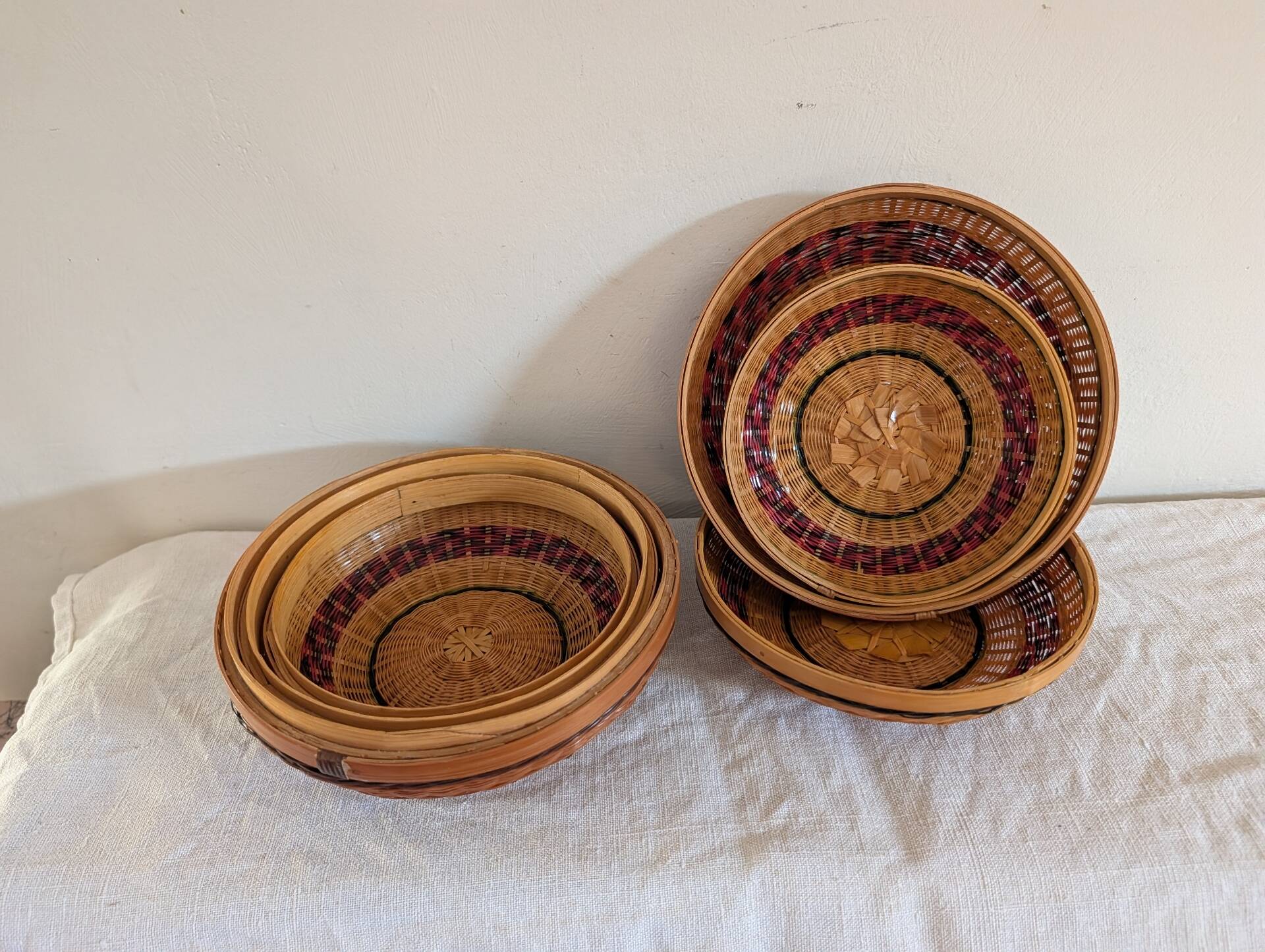 Set of three nesting bamboo boxes – China – 1980s