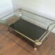 Table basse en chrome à double plateau en verre