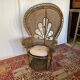 Fauteuil Emmanuelle vintage en rotin 