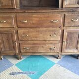 Old 2-part oak woodwork sideboard