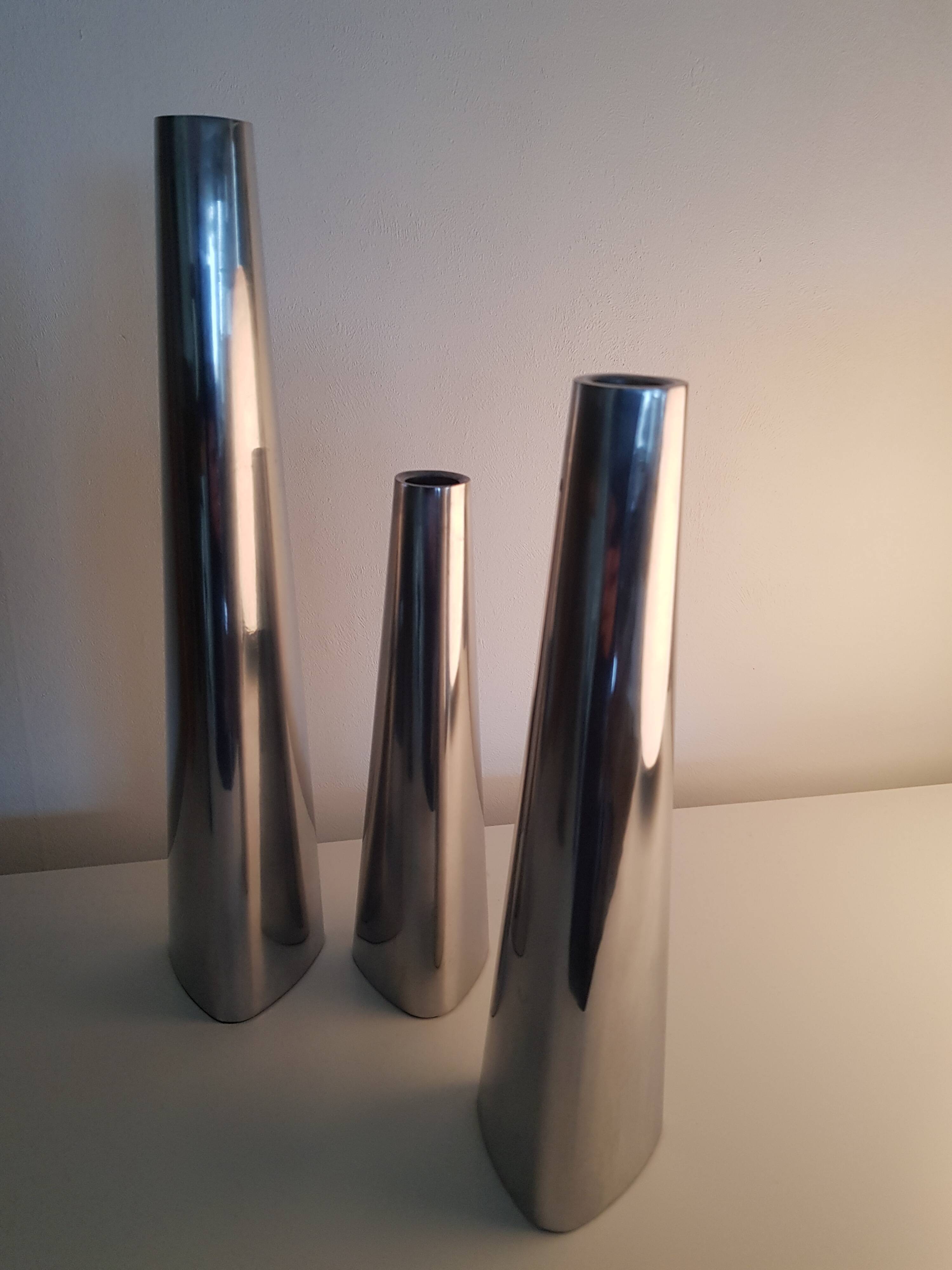 Aluminum candle holder set