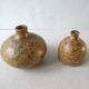Paire de vases soliflores en grès pyrité, années 70