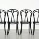 Ensemble de 4 chaises de bistrot noires de style Thonet vintage