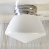 Bauhaus style opaline globe ceiling light - mid. 20th century