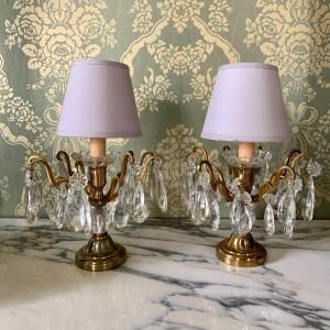 Paire de lampes en cristal