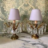 Paire de lampes en cristal