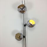 Floor lamp eyeball Gioffredo Reggiani 3 balls chrome 70's space age
