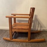 Fauteuil à bascule enfant en bois massif