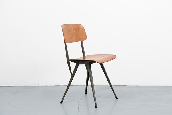 Chaise industrielle scandinave AS87 chêne gris