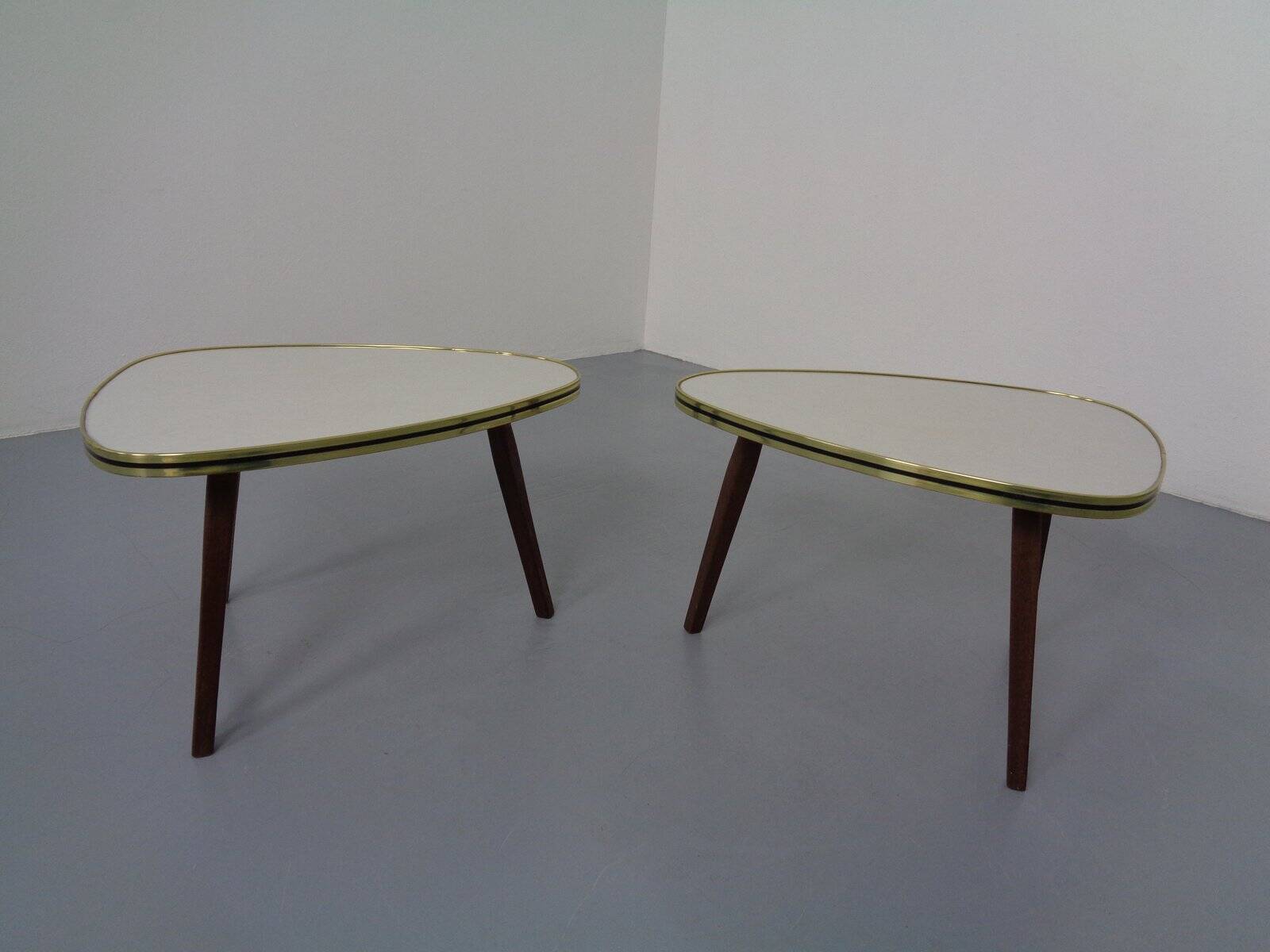 Mid-Century German Tripod Flower Side Tables, 1960s, Set of 2