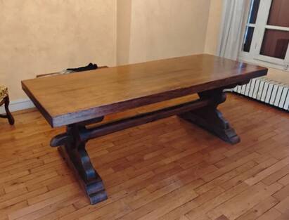 Monastery table in solid oak – 220 cm