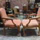 Pair of armchairs Louis XV back to the queen