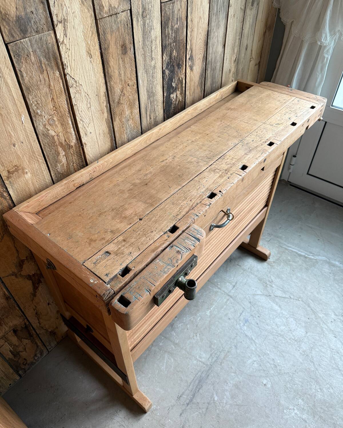 Vintage solid beech workbench (renovated)