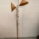 Bamboo rattan and brass pencil or split reed floor lamp, Italy 1980s