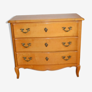 Light wood chest of drawers, three drawers