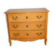 Commode en bois clair, trois tiroirs