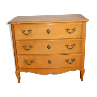 Light wood chest of drawers, three drawers