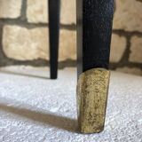 Vintage black and brass bedside table - 1950s style