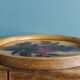 Round Art Deco plate, painted decoration signed, roses