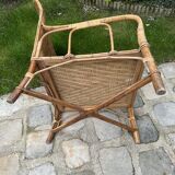Vintage rattan and wicker armchair