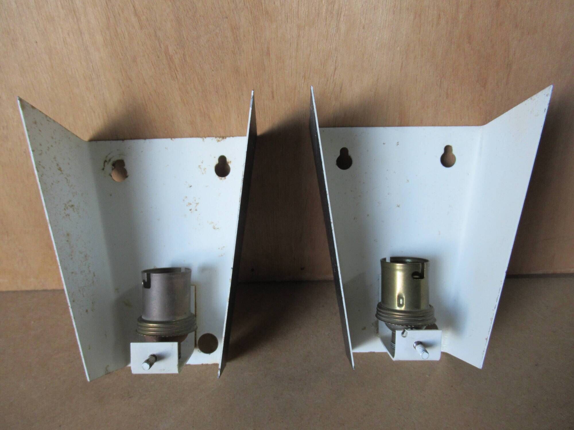 Pair of wall appliques in perspex frosted vintage light fixture 1960s