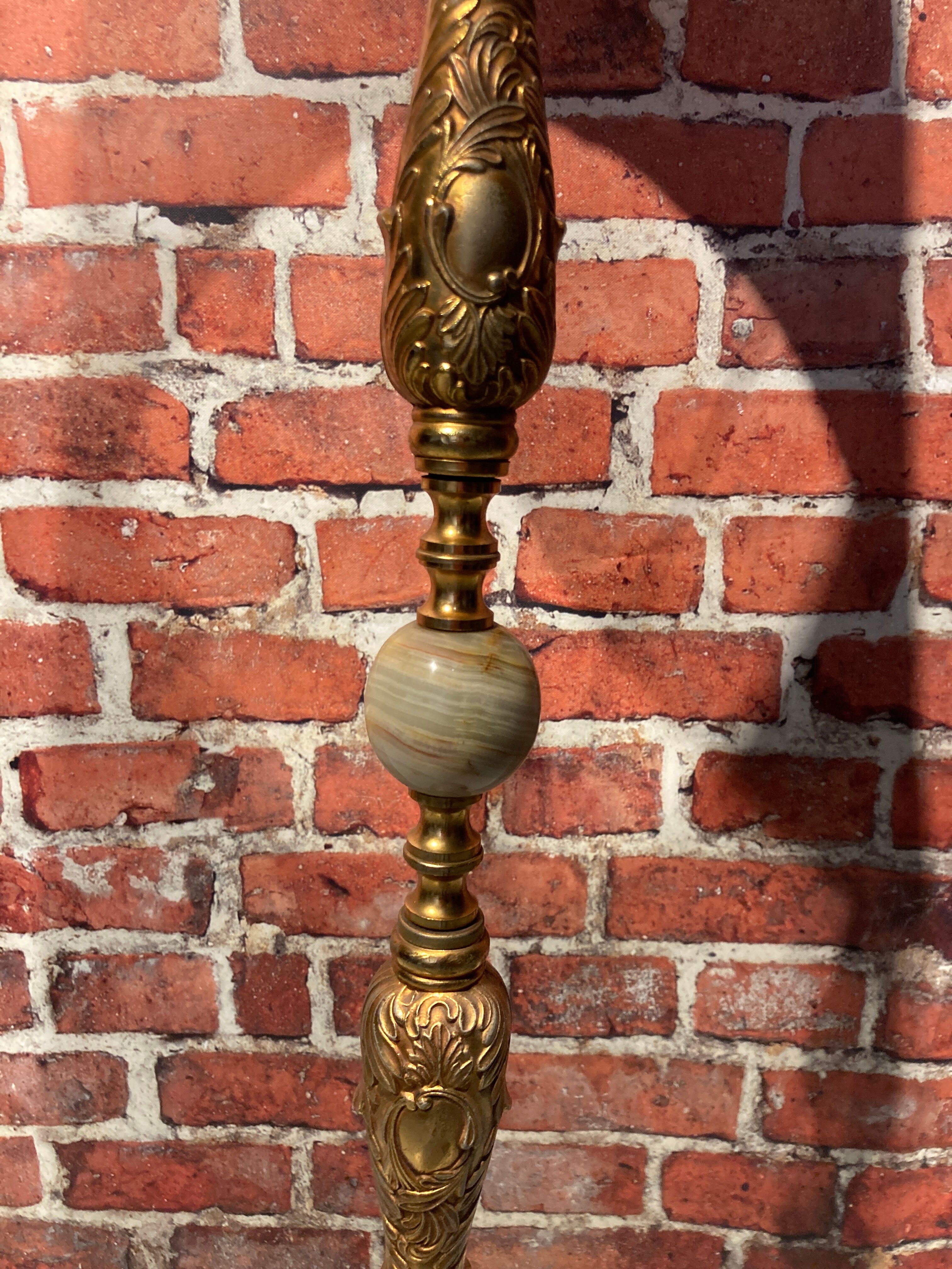 Floor lamp brass and marble