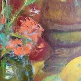 Old oil painting still life