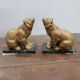 Paire de serre livres ours en régule,  22cms de H