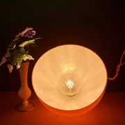 Suspension globe vintage en verre orange