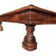 Ancient Indian ritual table of the Bajot type, wood and brass – Rajasthan