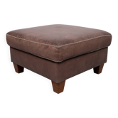 Stich Leather Pouf or Ottoman 1970s
